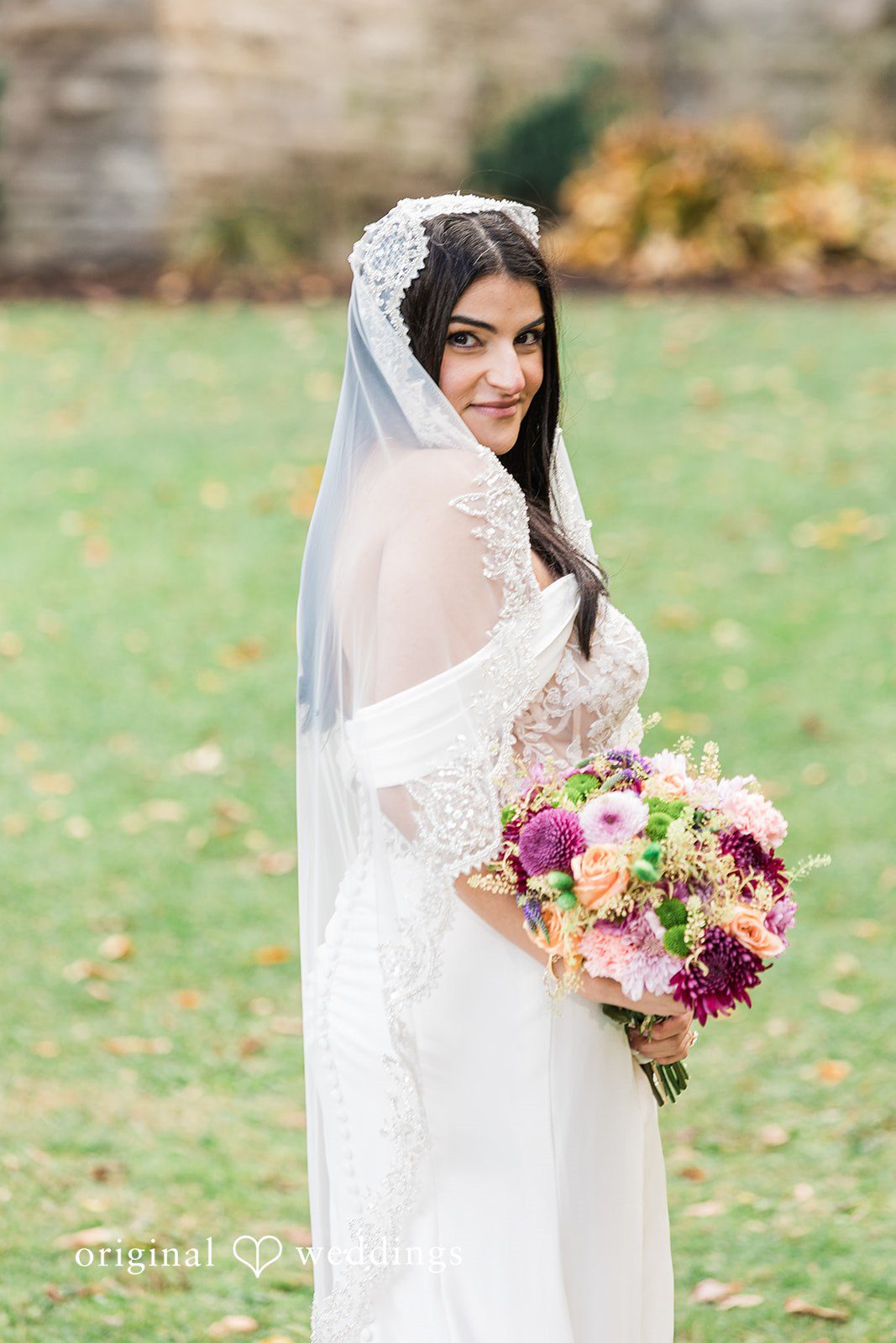 Zaina + Nick Elegant bridal portrait at Annunciation Greek Orthodox Church