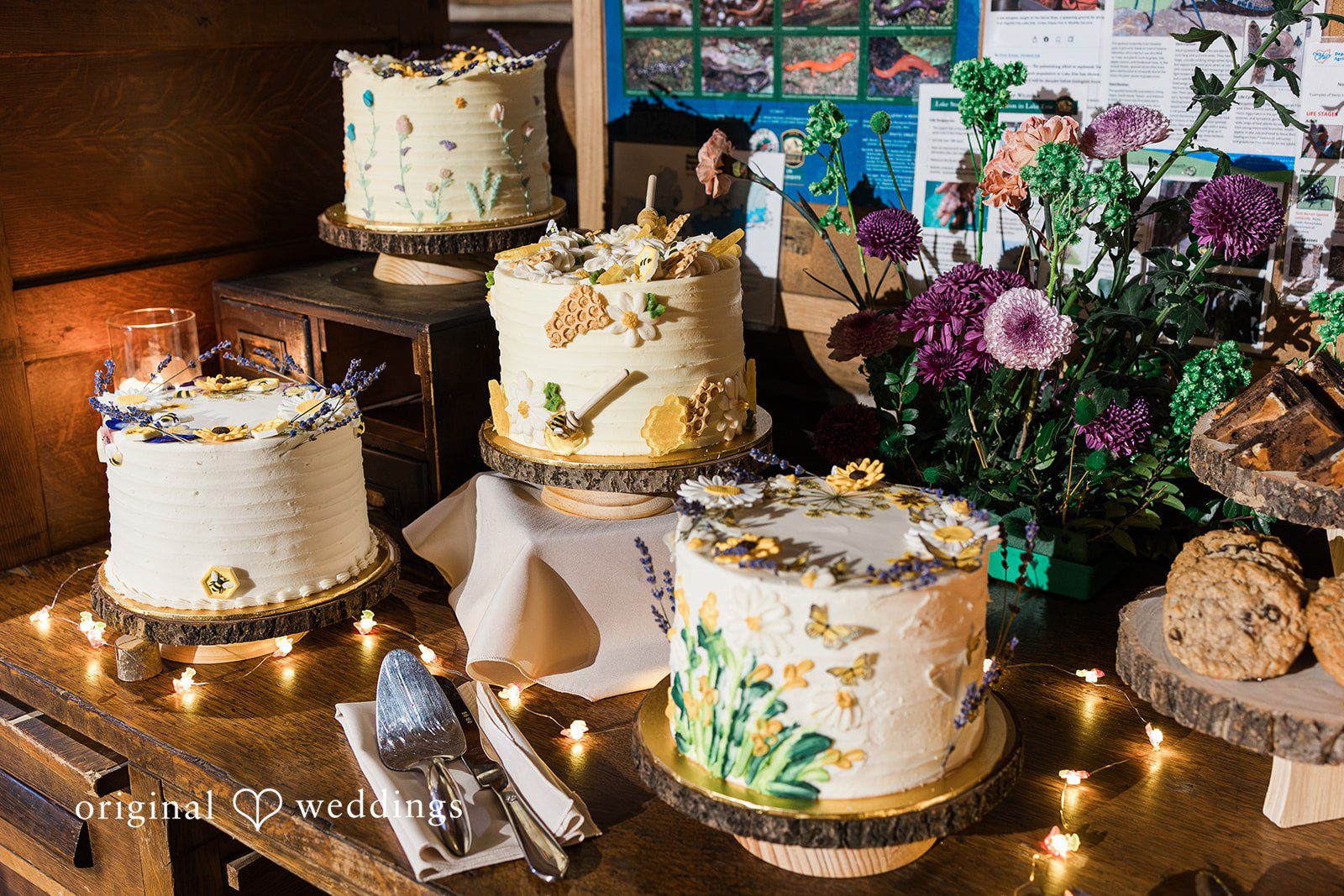 Zaina + Nick Elegant cake variety display at Annunciation Greek Orthodox Church
