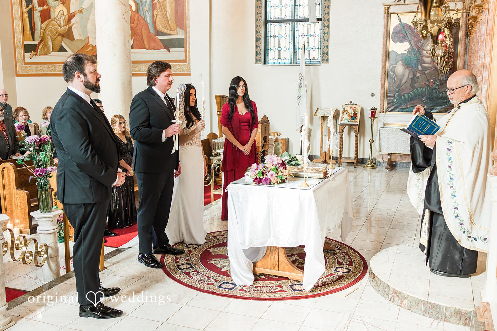 Zaina + Nick Elegant wedding ceremony moment at Annunciation Greek Orthodox Church