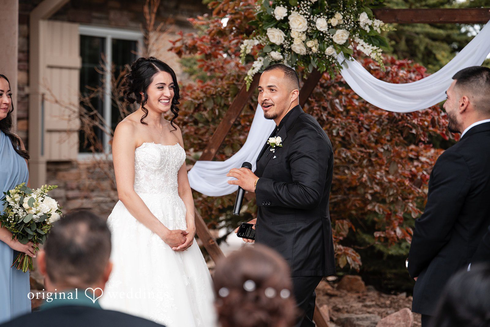 Emily + Miguel A joyful moment from the wedding ceremony