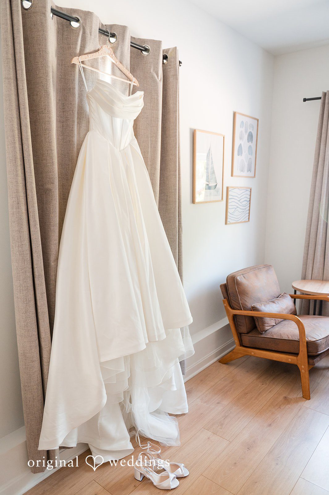 Andrew + Paige Wedding dress detail before the ceremony begins