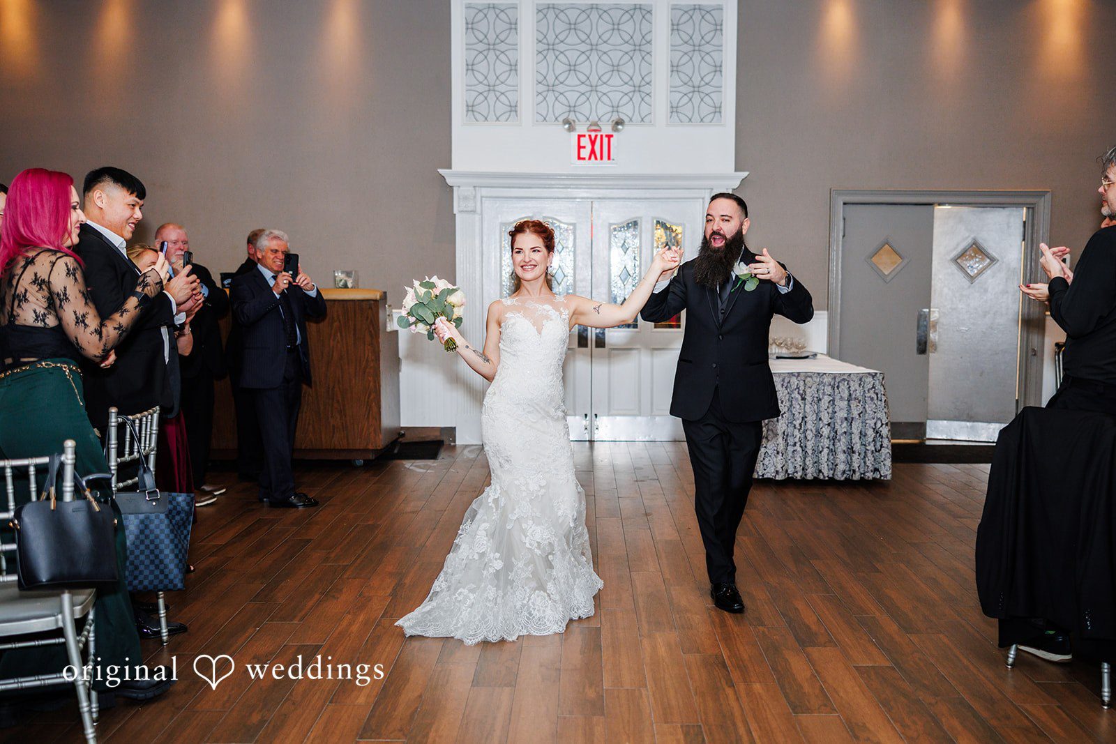 Couple entering reception at Bay Ridge Manor