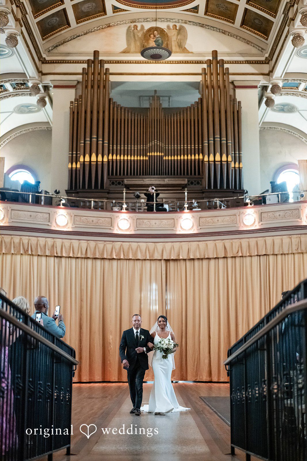 Sydney + Ty Bride walking down the aisle with her father
