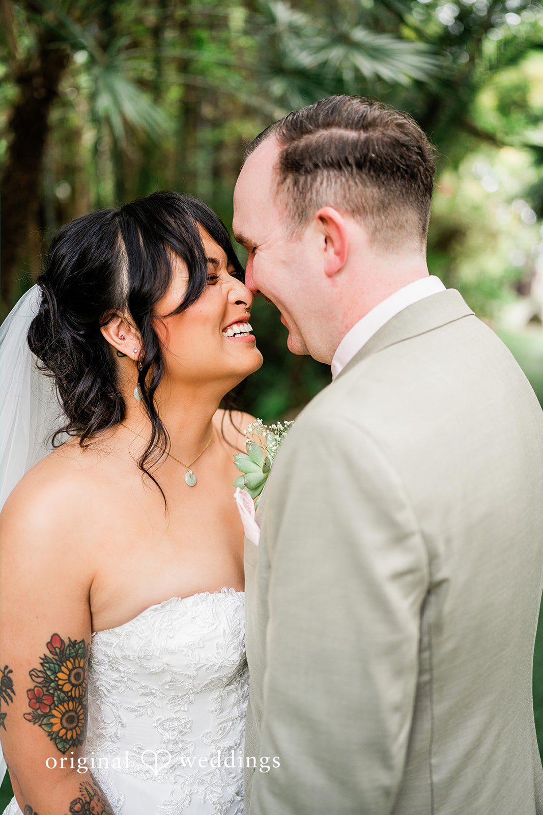 Mae + Nicholas Romantic close-up portrait of the newlyweds