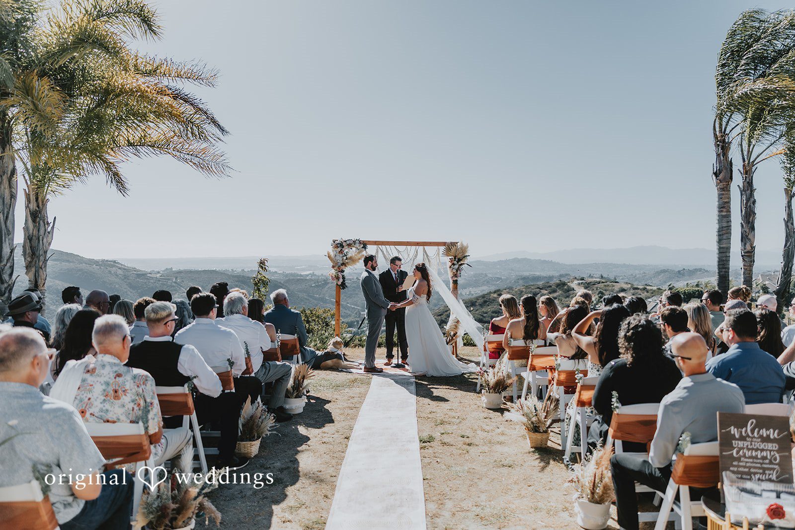 Lovely couple exchanging vows during wedding ceremony