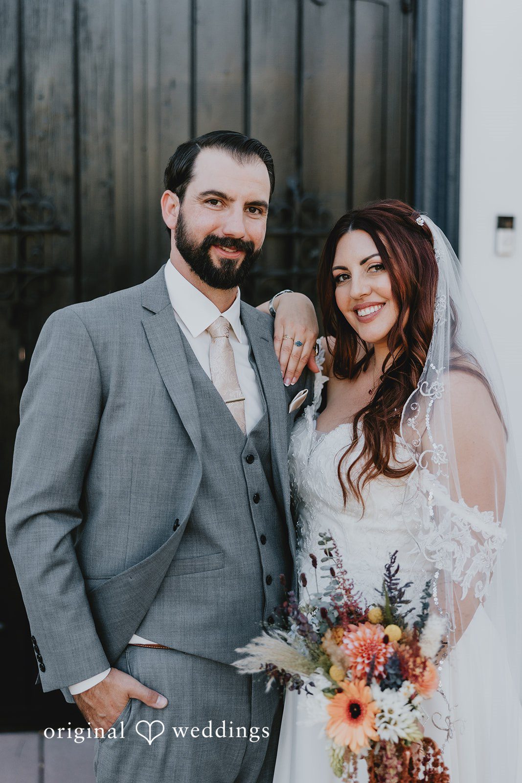 Stunning portrait of bride and groom