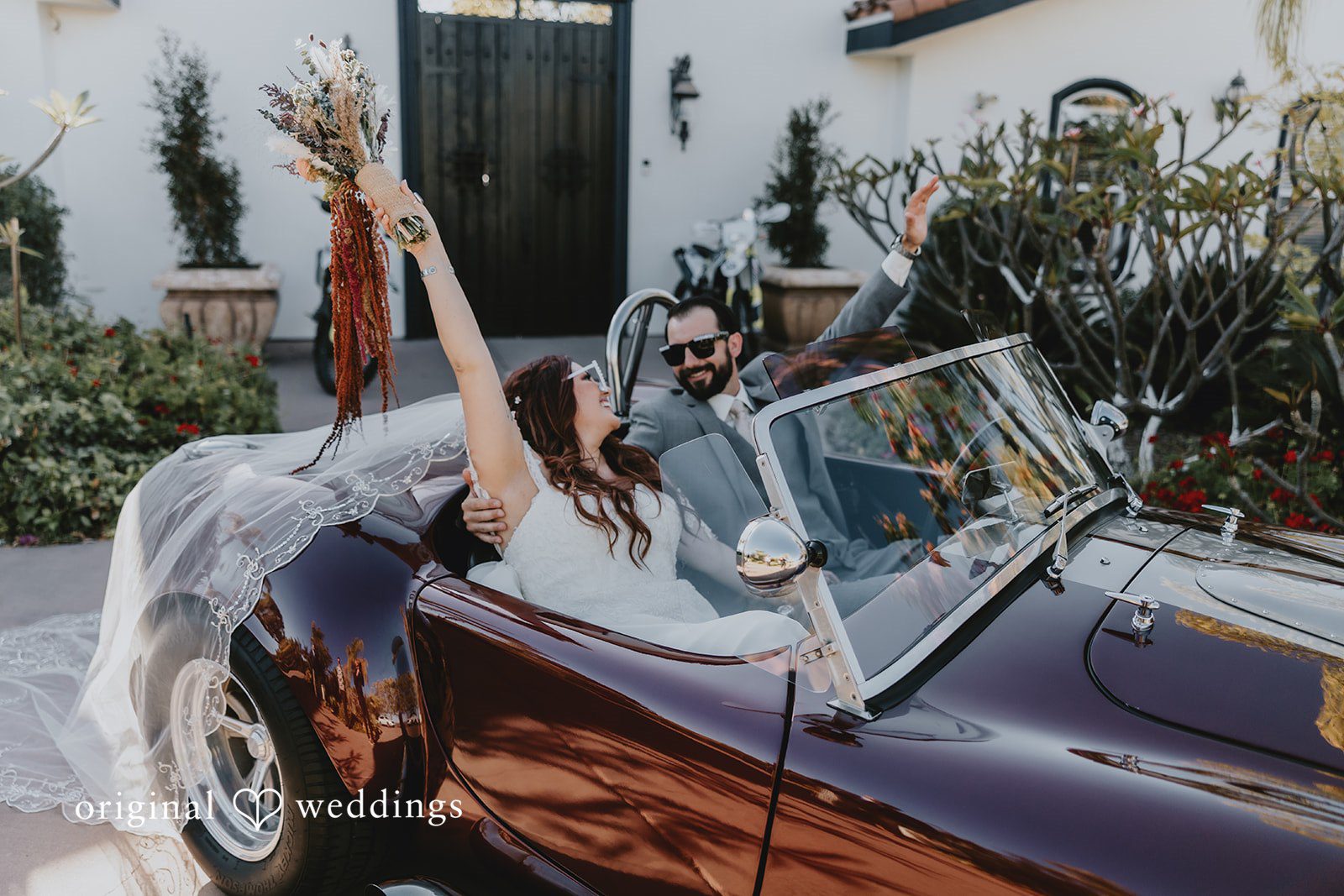 Couple sharing a fun moment with each other in a car