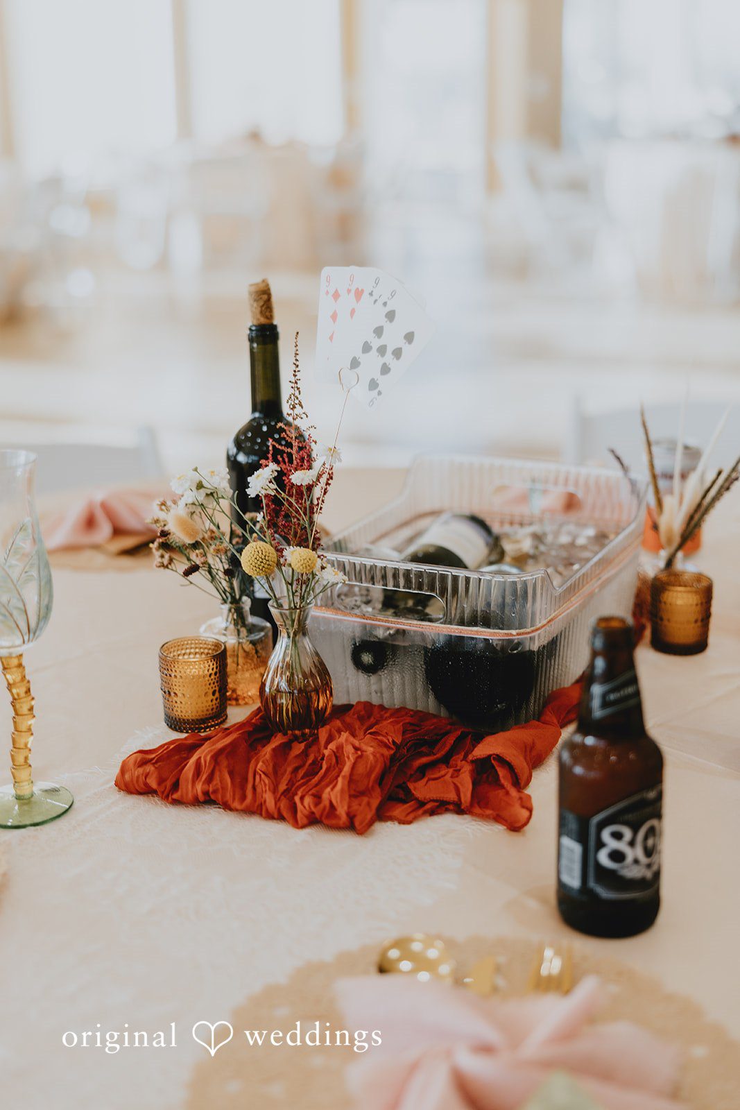 Detailed shot of wedding table
