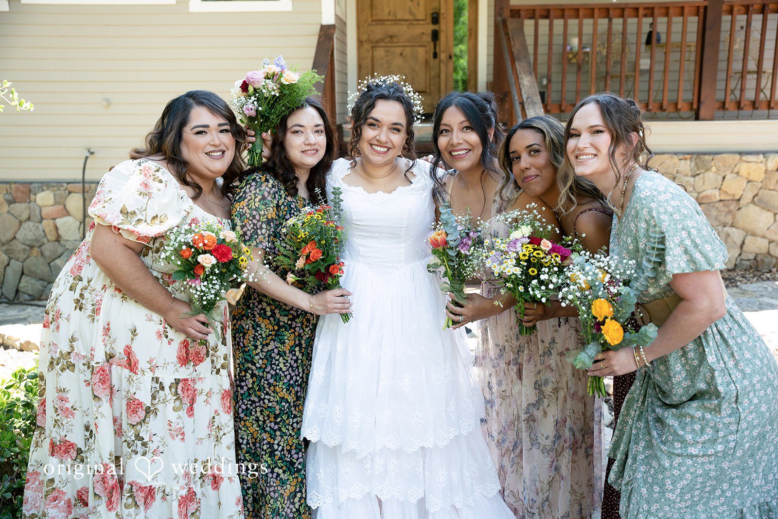 Keely + Sam Group picture of bride with the bridesmaids