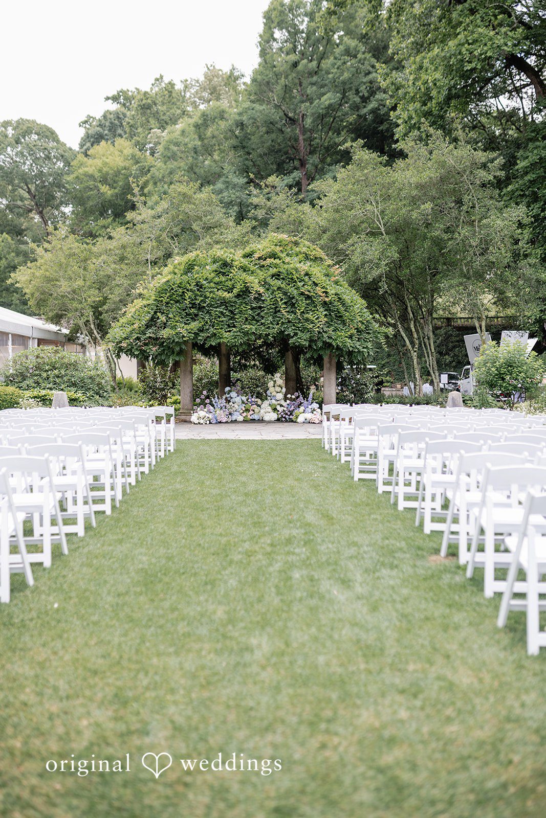 Outdoor wedding ceremony setup at Cator at Woolford