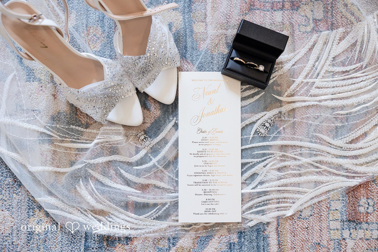 Wedding shoes rings and invitation captured by Atlanta Wedding Photographers from Original Weddings