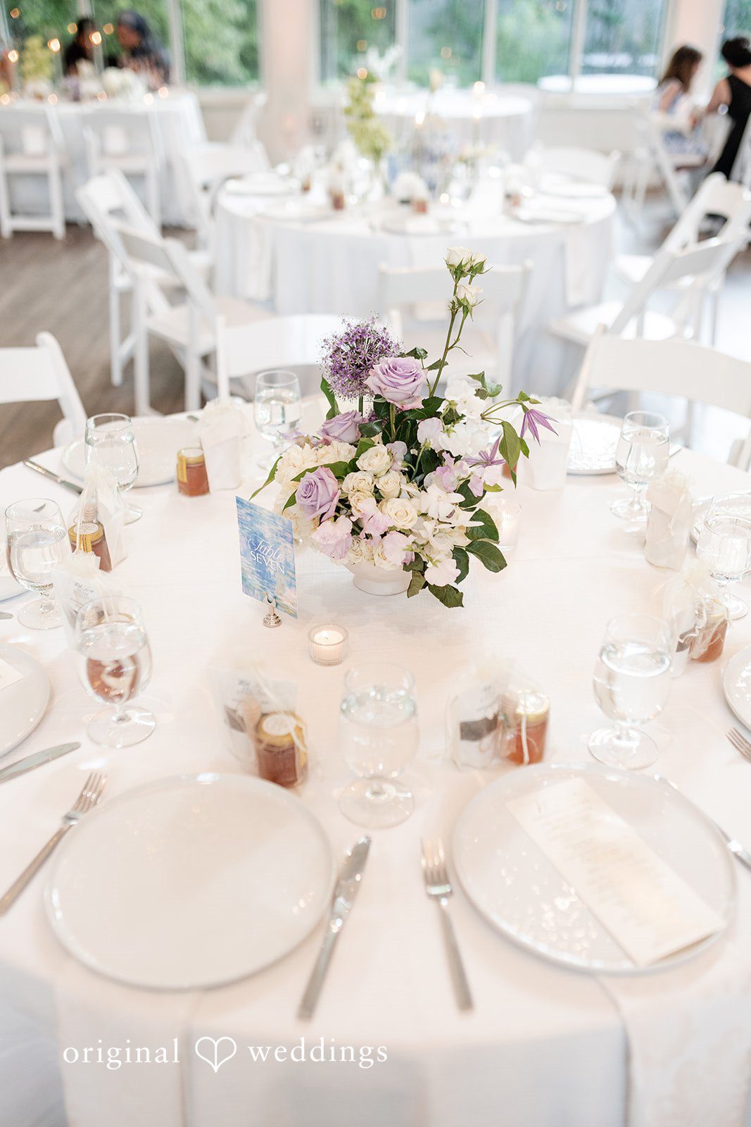 Reception table decor at Cator at Woolford