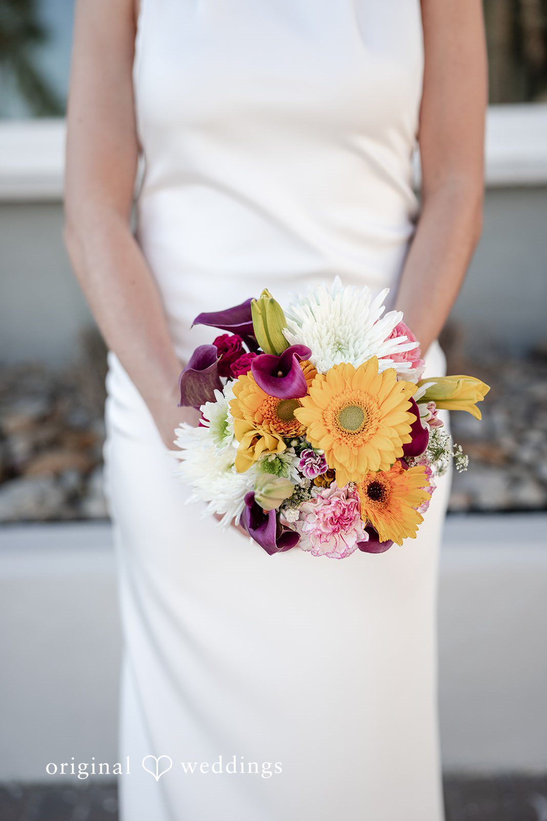 Kellie + AJ Close-up of the bride’s wedding bouquet