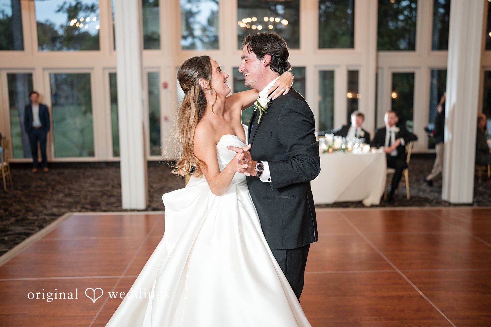 Megan + Grant The couple shares a romantic moment