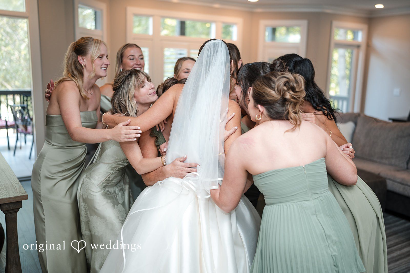 Megan + Grant The bride and her bridesmaids