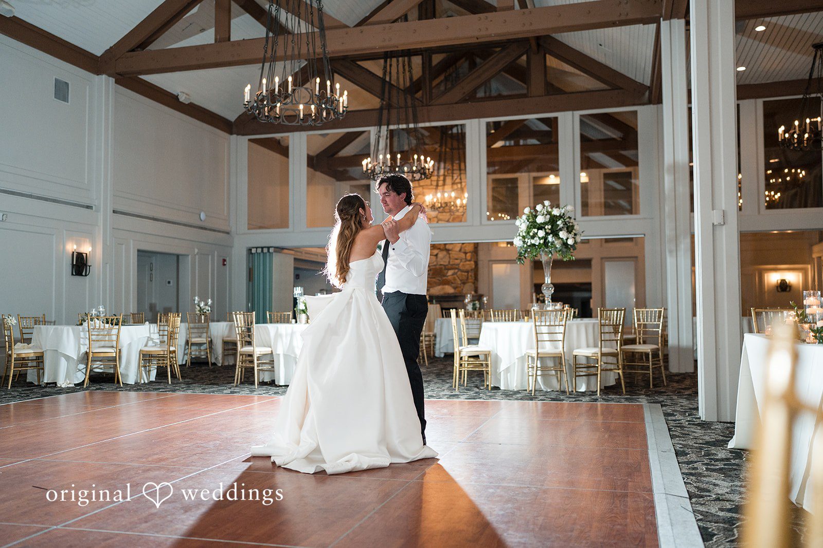 Megan + Grant The couple shares a lovely moment in the wedding reception