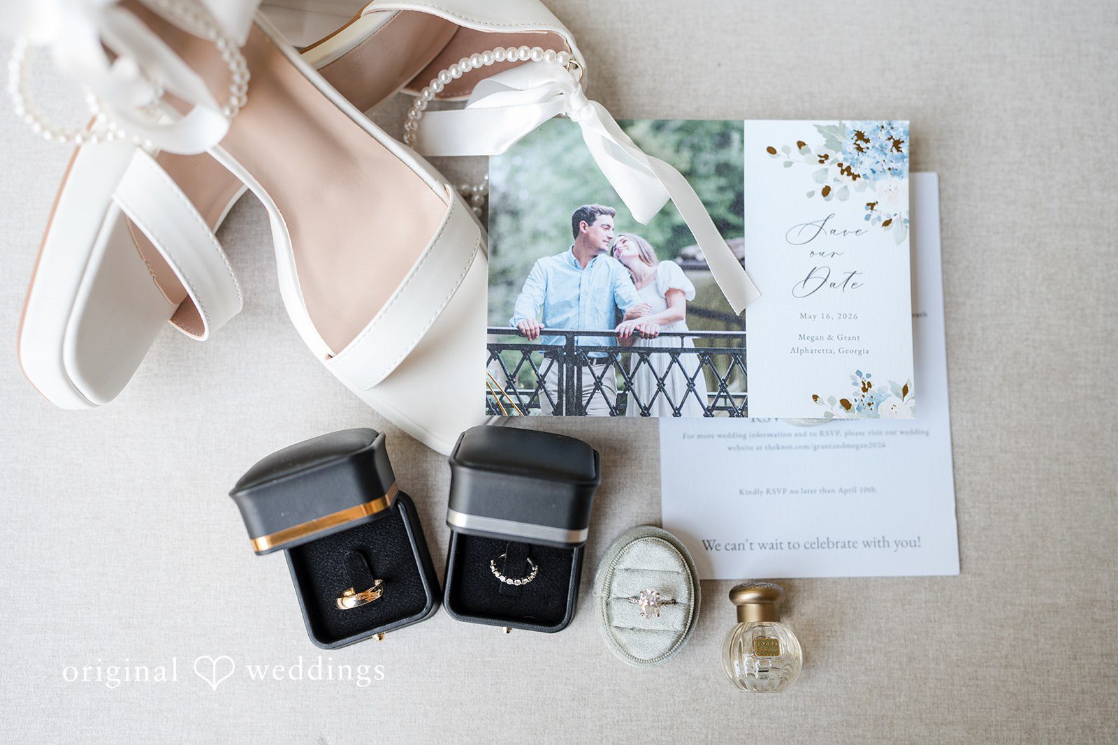 Megan + Grant Wedding shoes, rings and other accessories