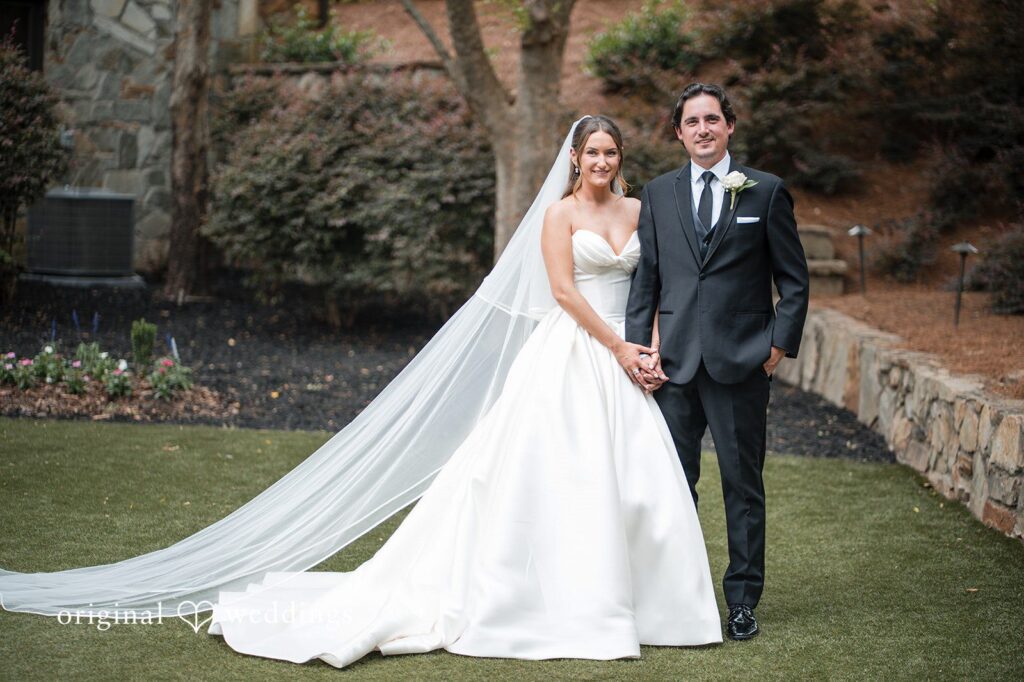 Megan + Grant Our Atlanta wedding photographers captured a stunning portrait of the couple at the Country Club of the South