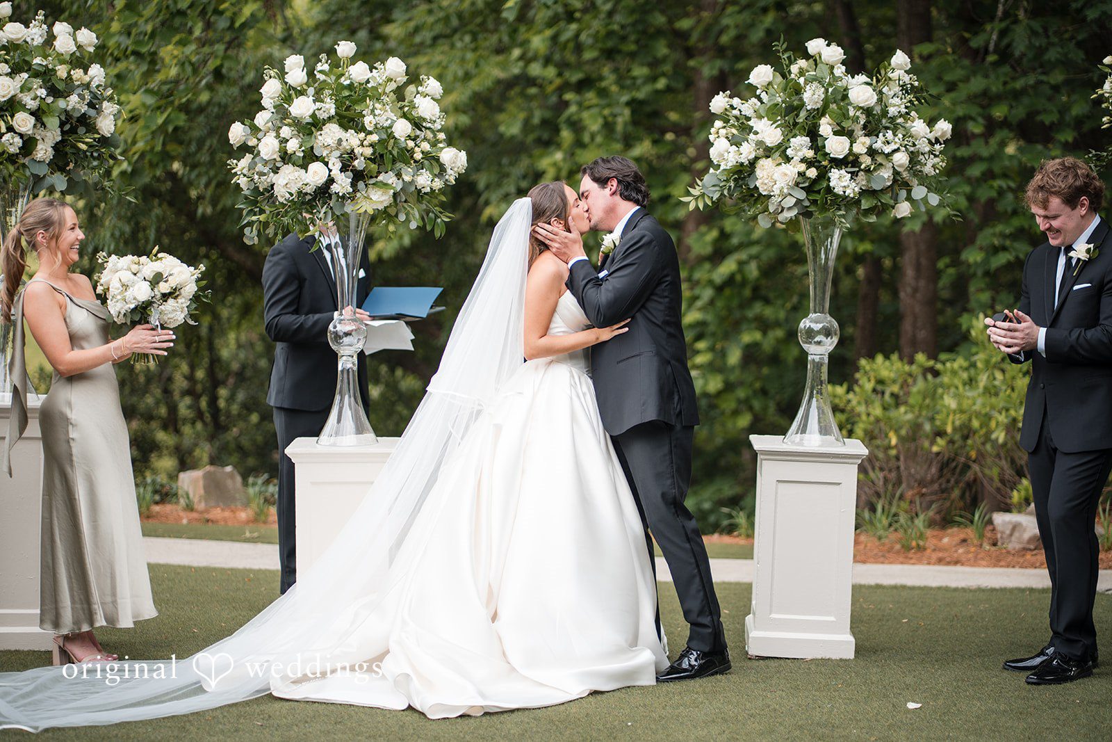 Megan + Grant The couple takes their first kiss
