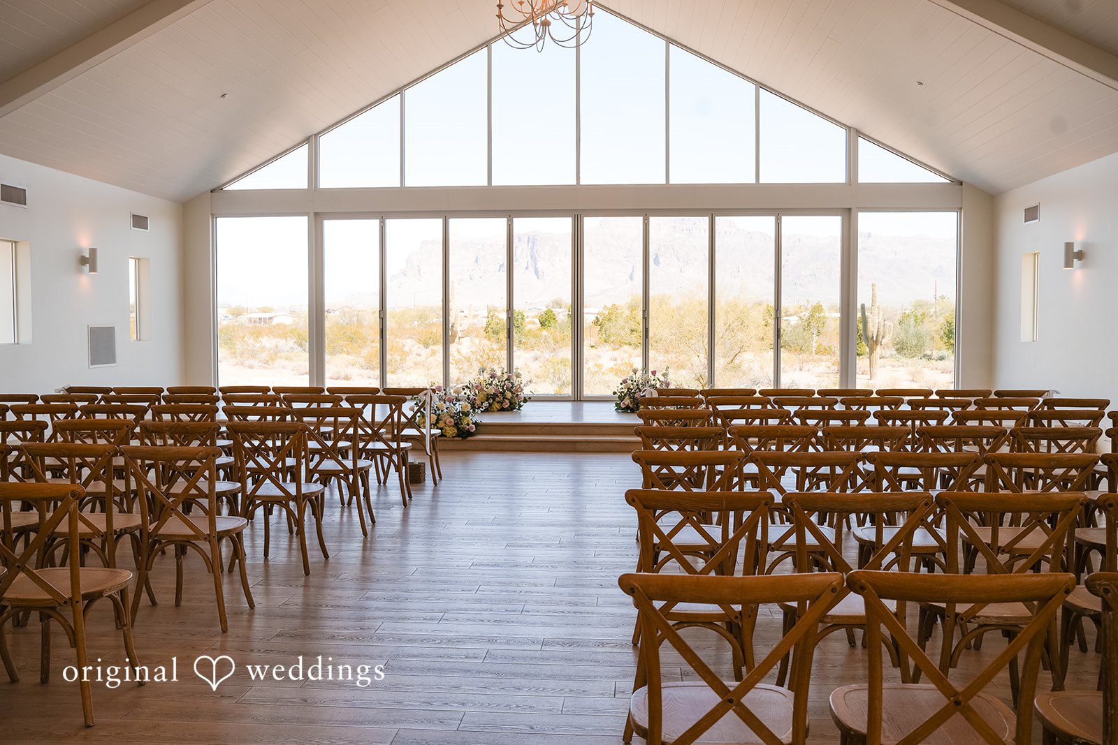 Jared + Jessica Beautiful setting at altar for wedding ceremony.