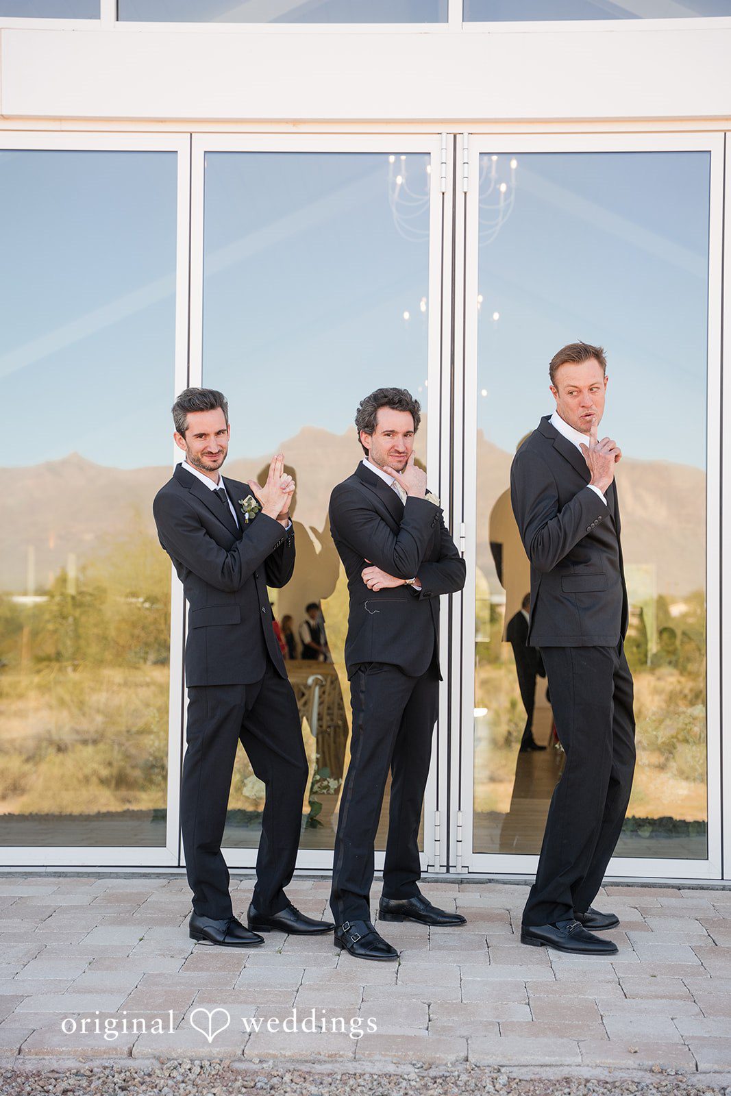 Jared + Jessica Elegant portrait of groom with groomsmen.