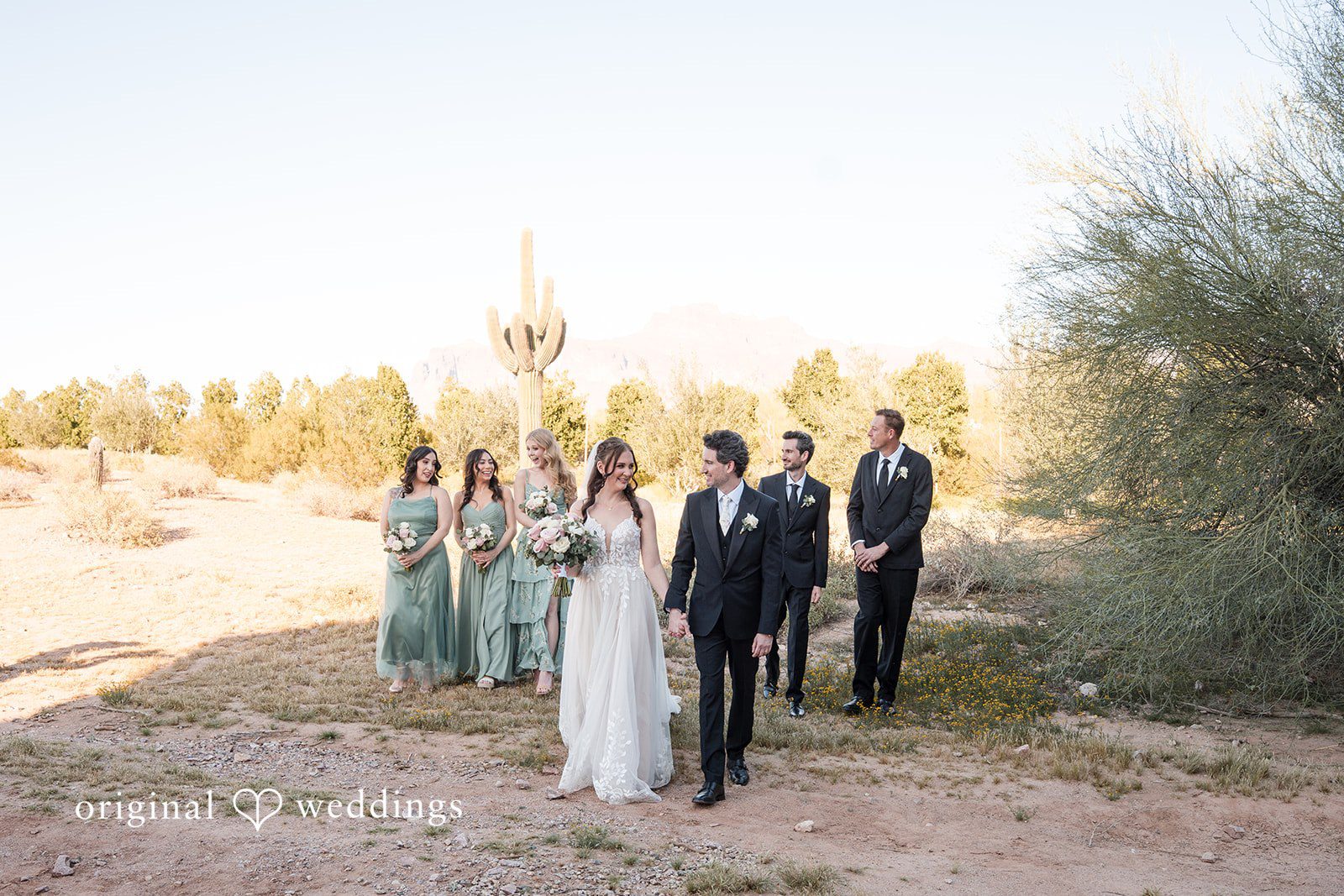 Jared + Jessica Group photo of couple with bridesmaids and groomsmen