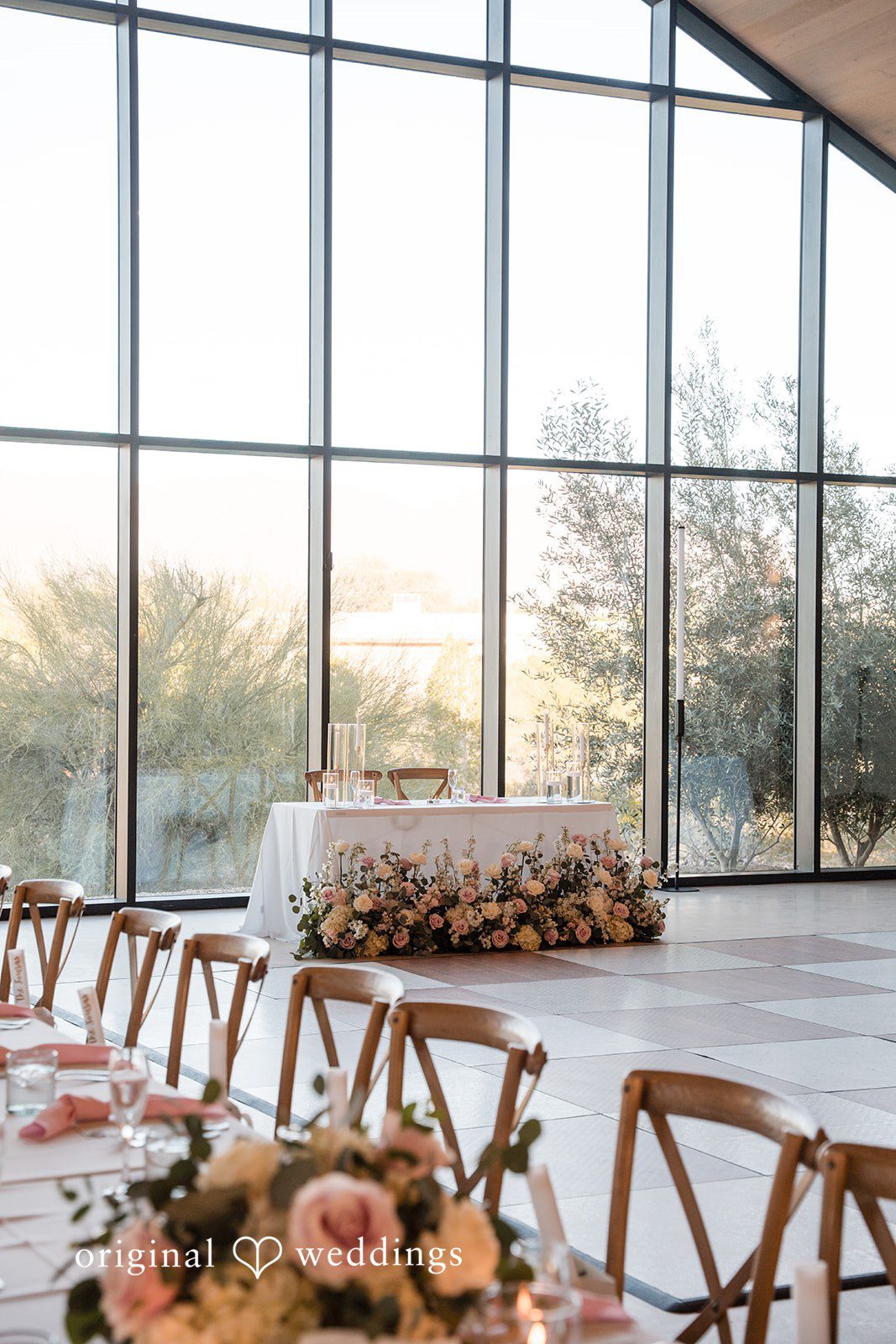 Jared + Jessica Wedding reception setting at Desert View Weddings & Events