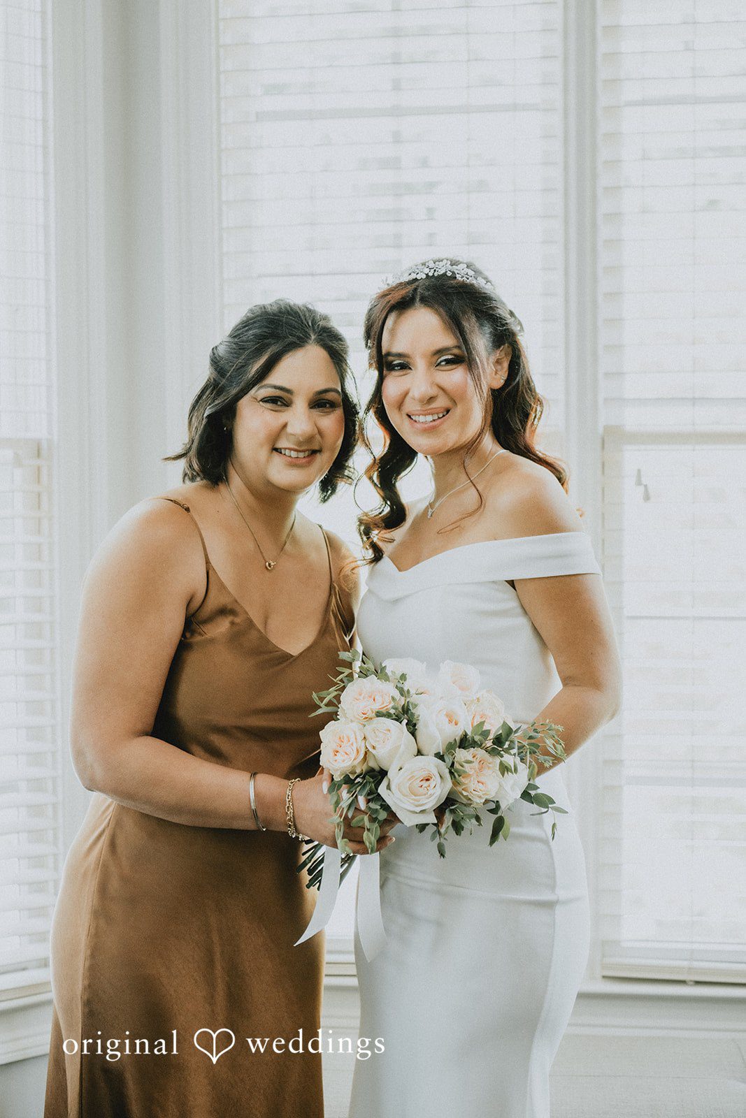 Sunny + Erika Bride posing with her friend before the ceremony