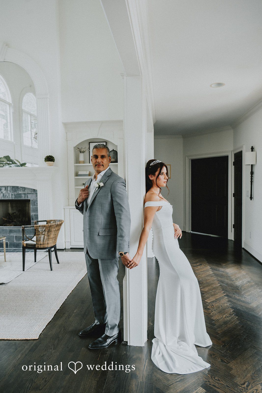 Sunny + Erika Bride and groom together before their first look
