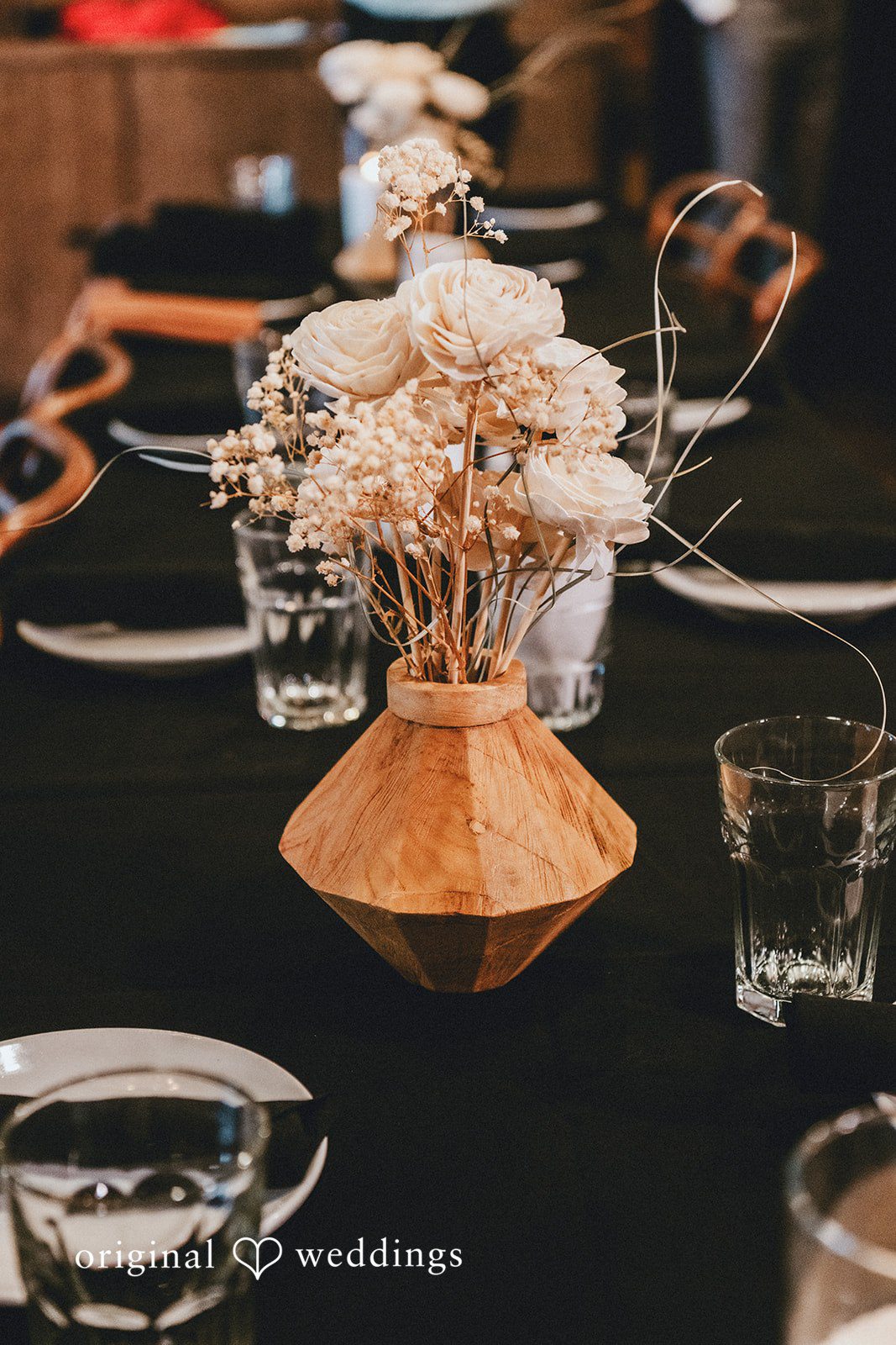 Sunny + Erika Decorated reception table with floral details
