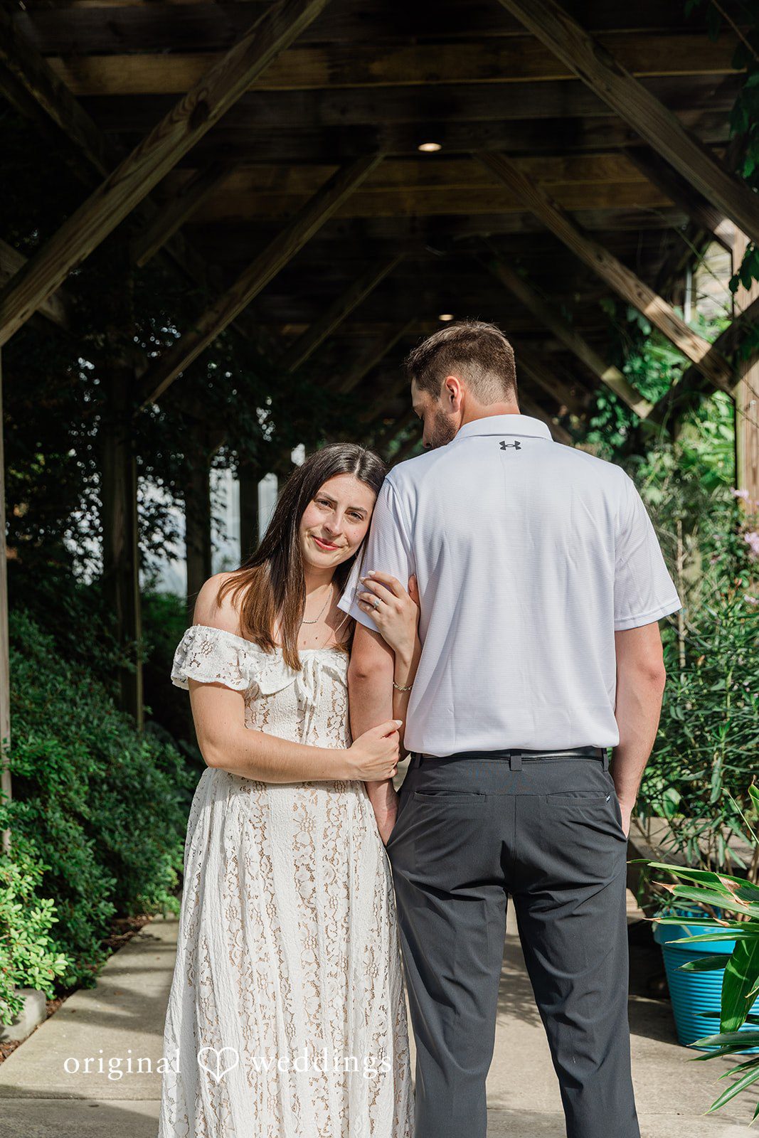 Morgan + Griffin Natural outdoor engagement photo with soft lighting