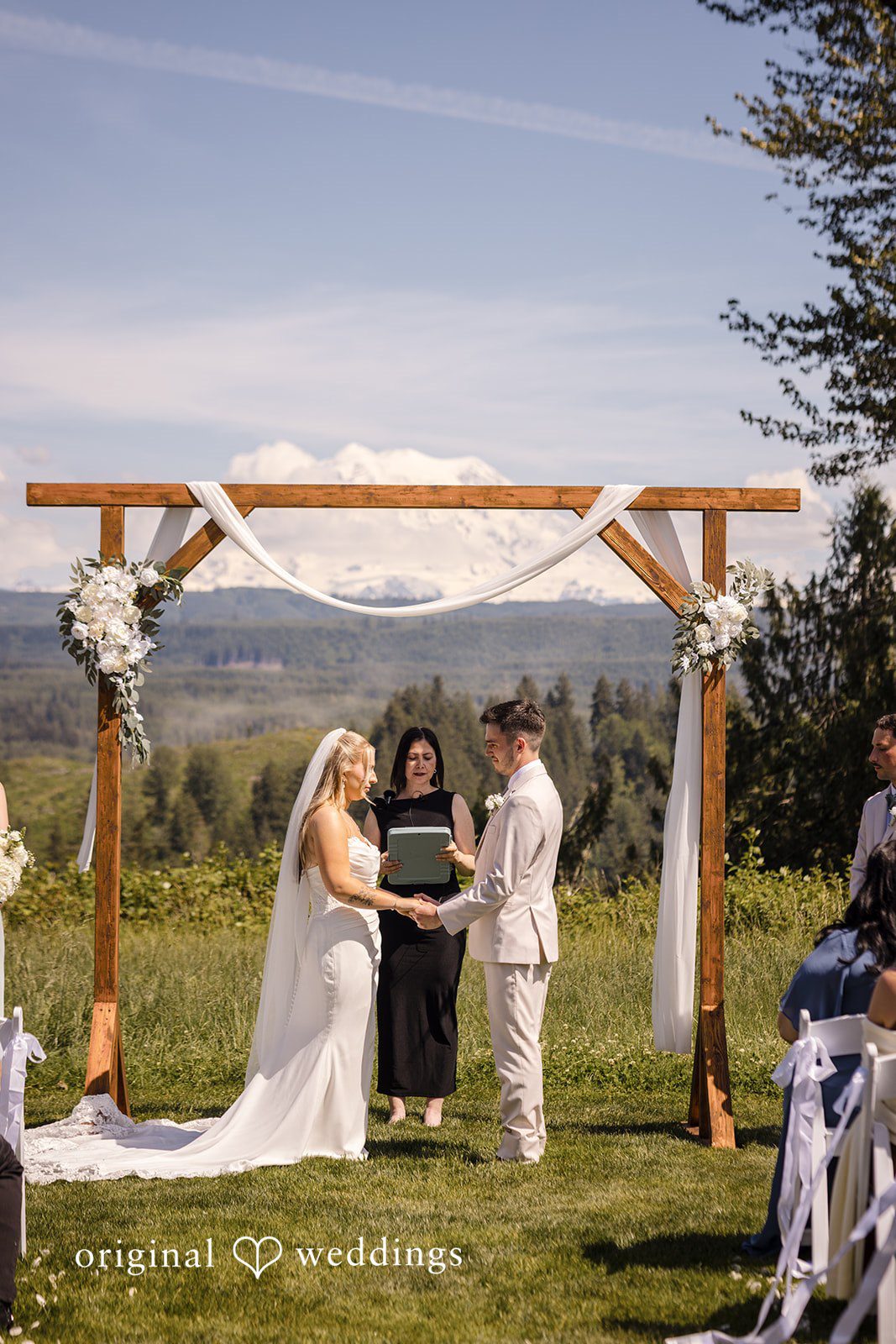 Couple exchanging vows during the wedding ceremony