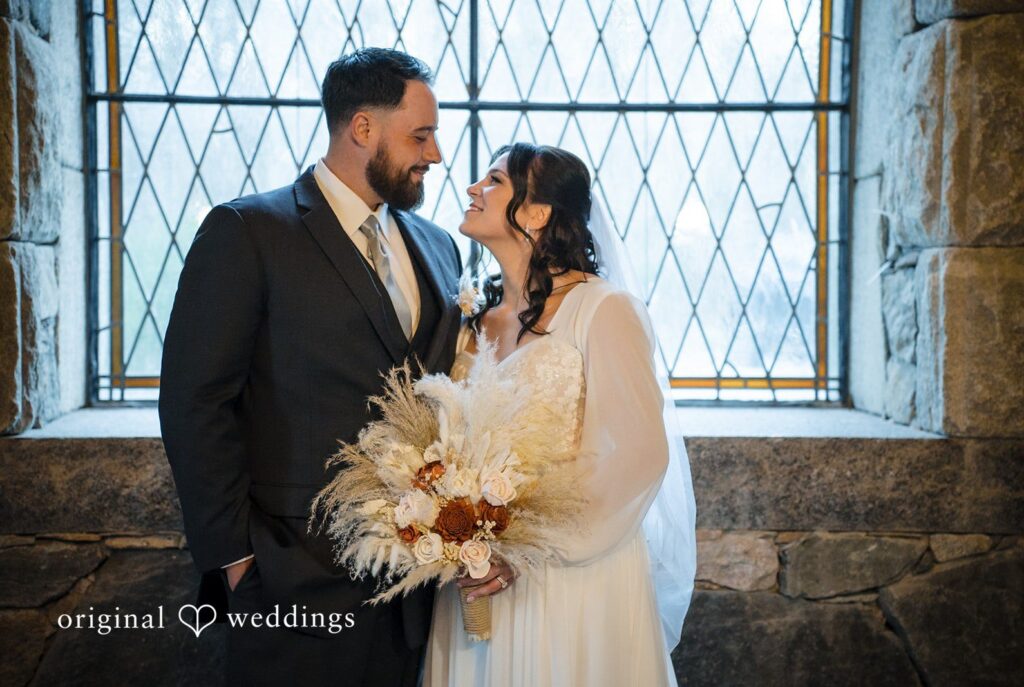 Carolyn + Robert Stunning Portrait of Couple at Falls Creek Farm captured by Providence wedding photographer from Original Weddings.