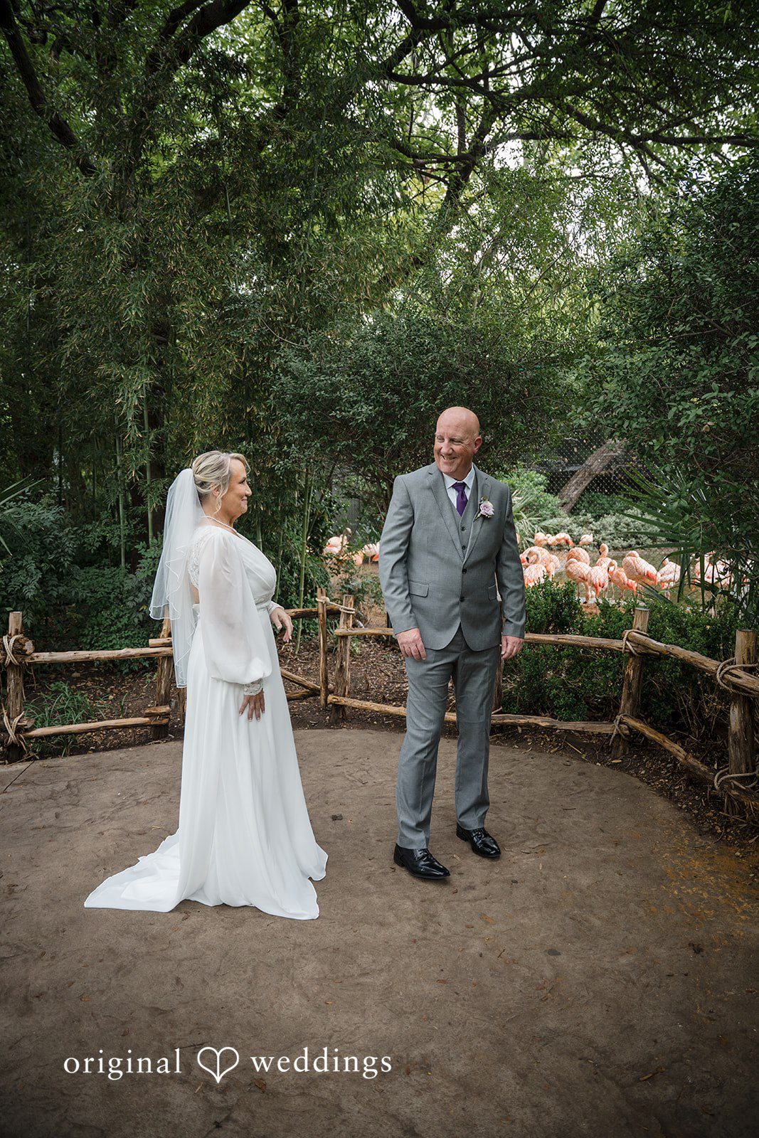 Lorene + Brad Bride and groom seeing each other for the first time