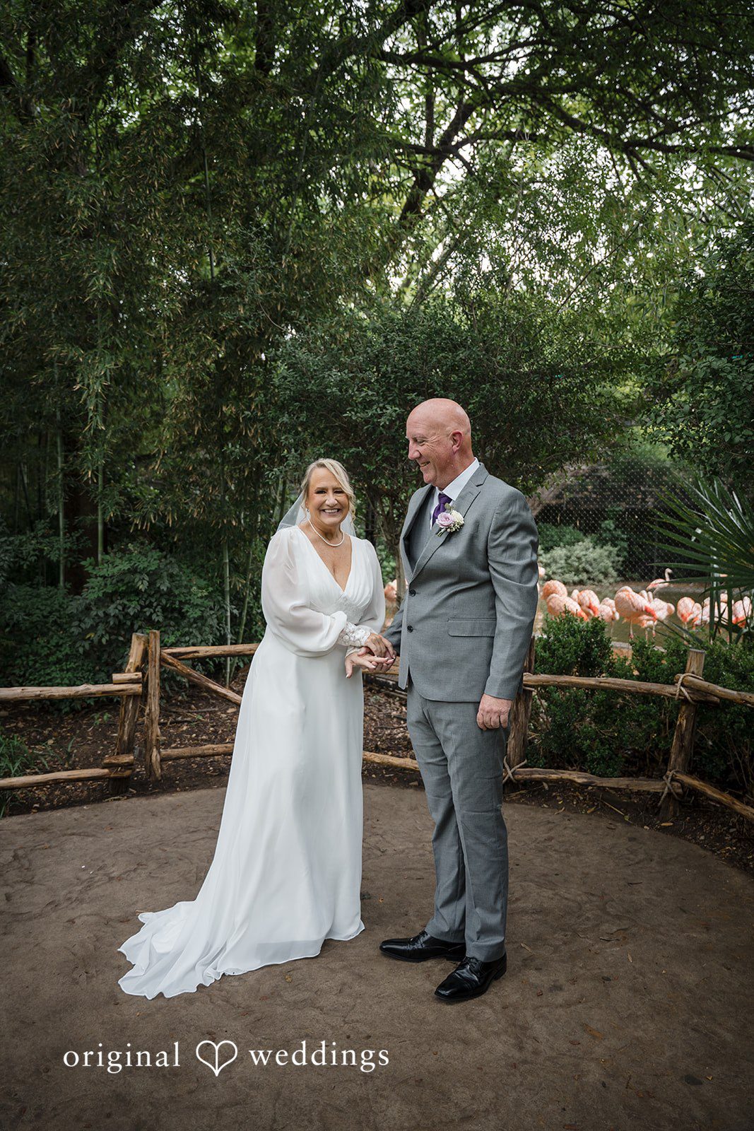 Lorene + Brad Wide outdoor portrait of the bride and groom