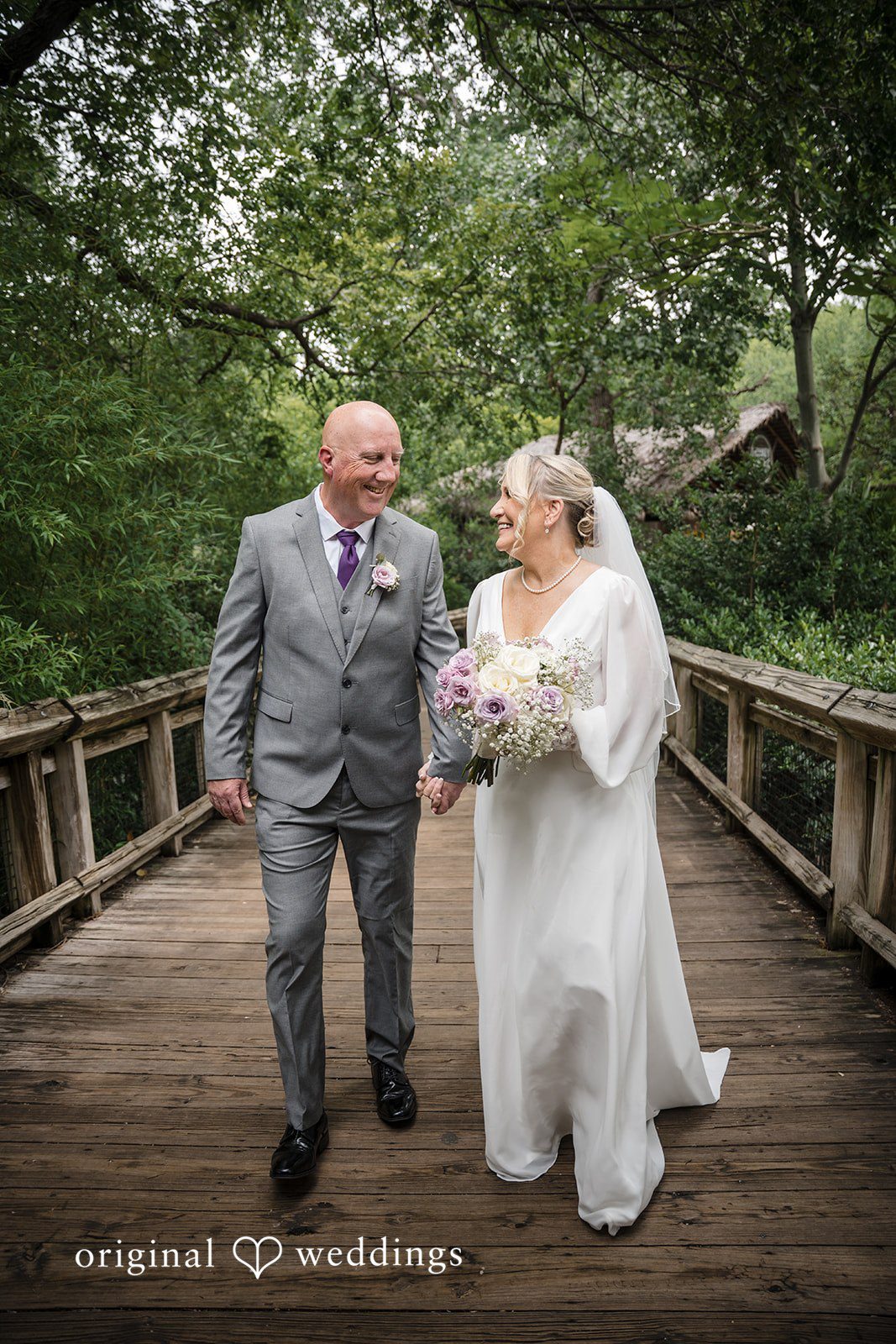 Lorene + Brad Bride and groom walking together toward the camera
