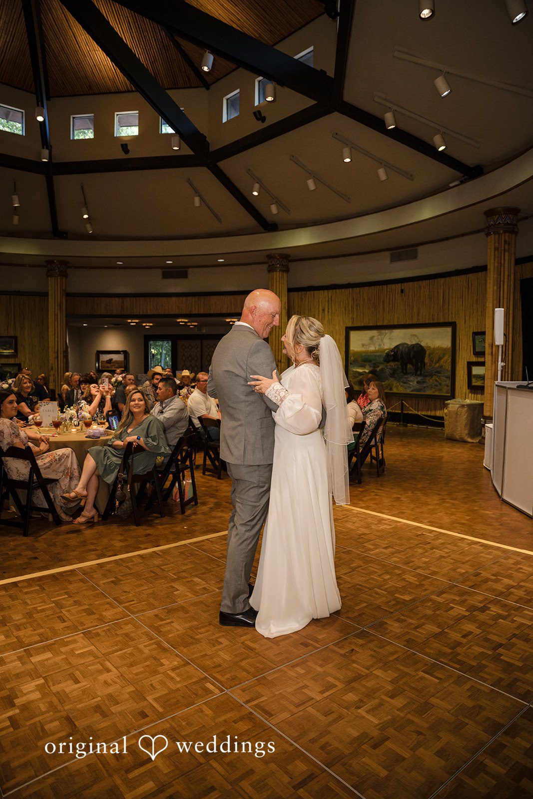 Lorene + Brad Bride and groom sharing a dance at the reception