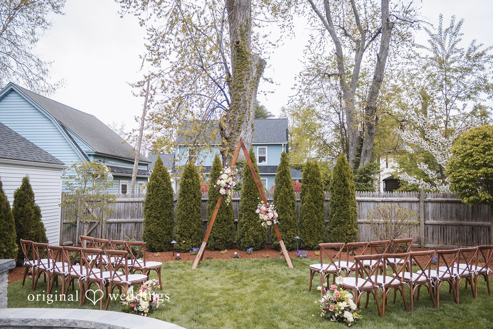 Matthew + Katie Empty ceremony setup before the wedding begins
