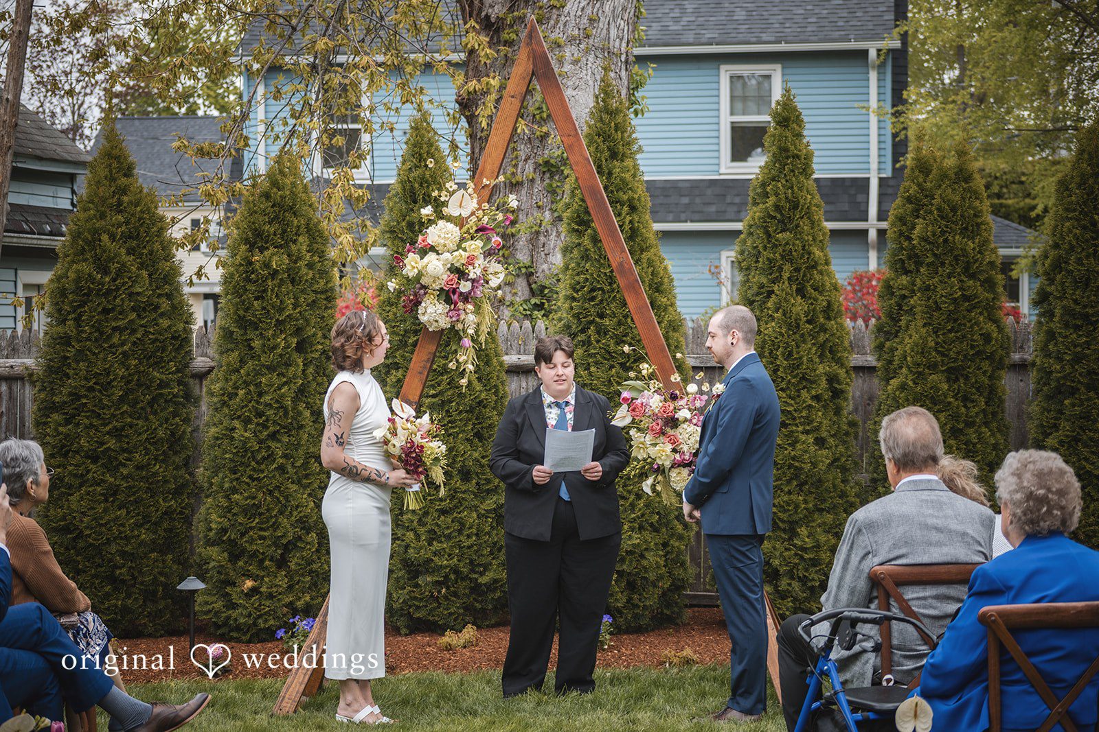Matthew + Katie Bride and groom beginning their vows during the ceremony