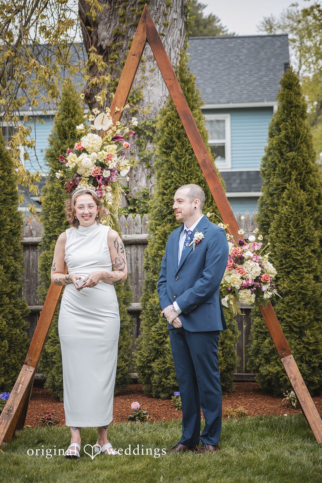 Matthew + Katie Happy moment shared by the couple during the ceremony