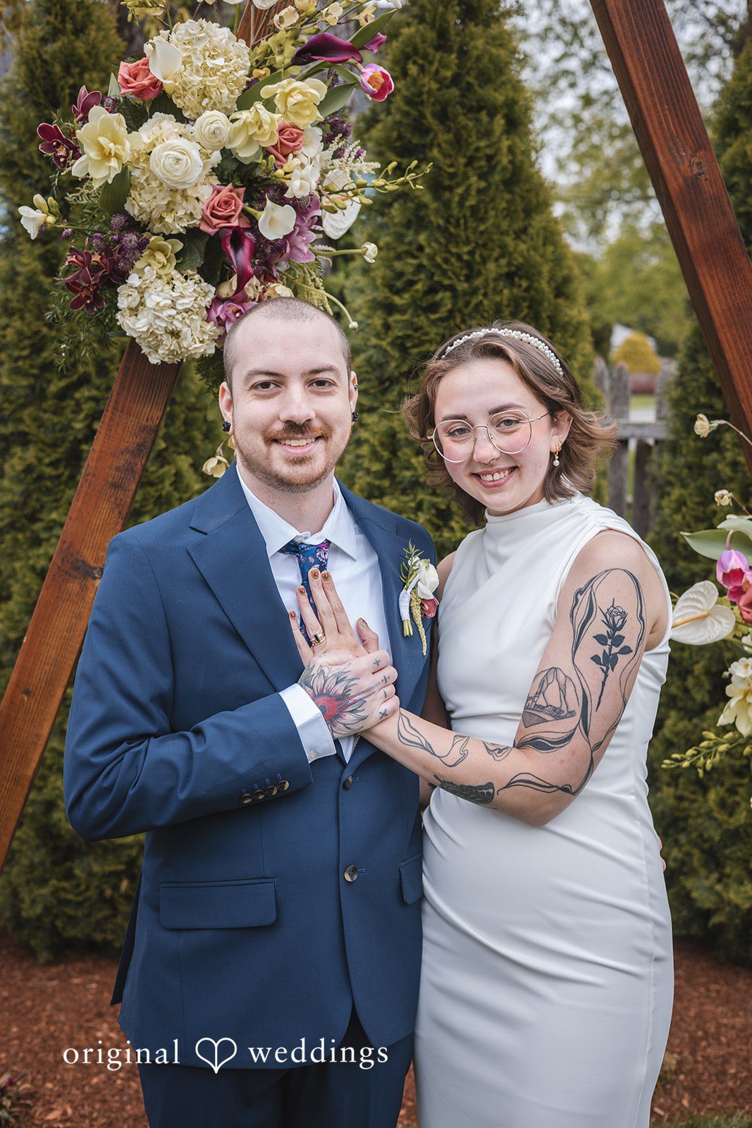Matthew + Katie Full-length portrait of the bride and groom together