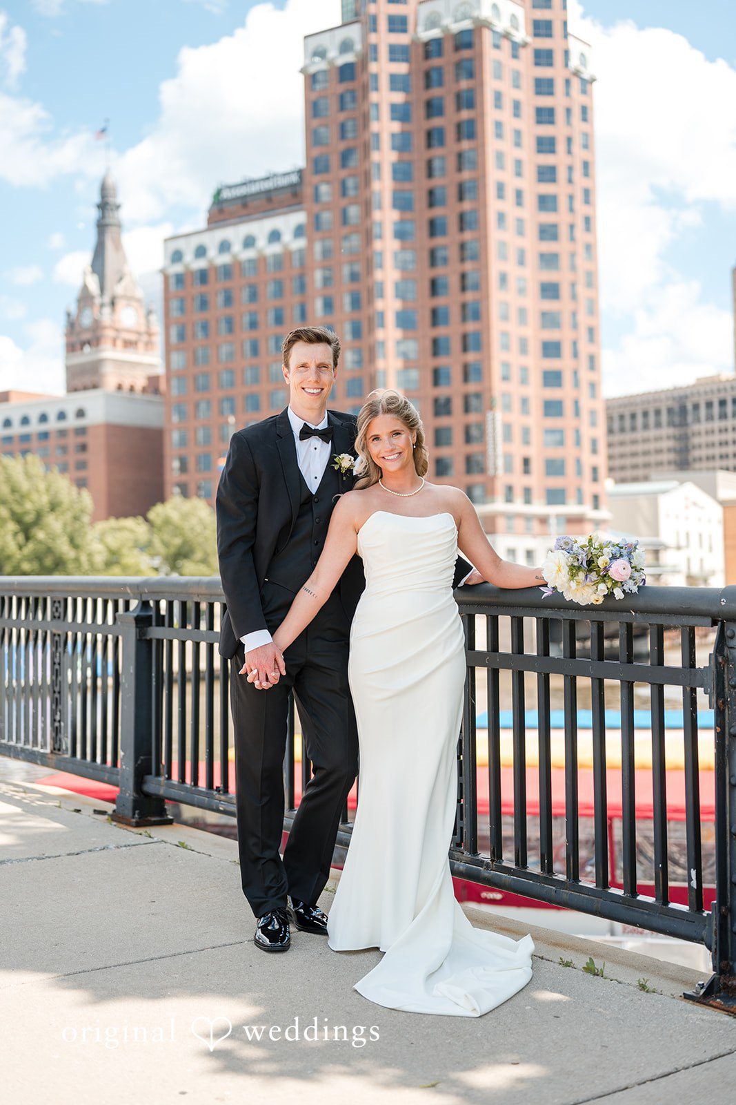 Stunning portrait of couple at Gather at Deer District captured by Milwaukee wedding photographers from Original Weddings