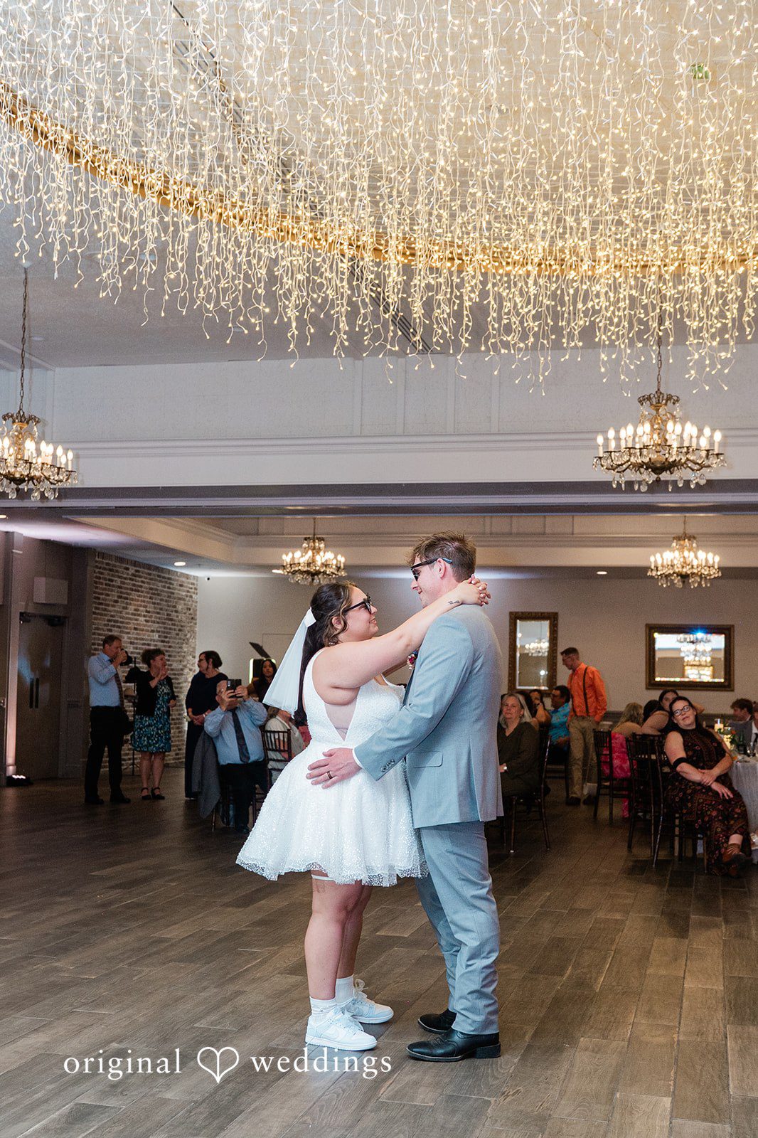 Janissa + Josh Bride and groom sharing dance at Gather at the Lakes