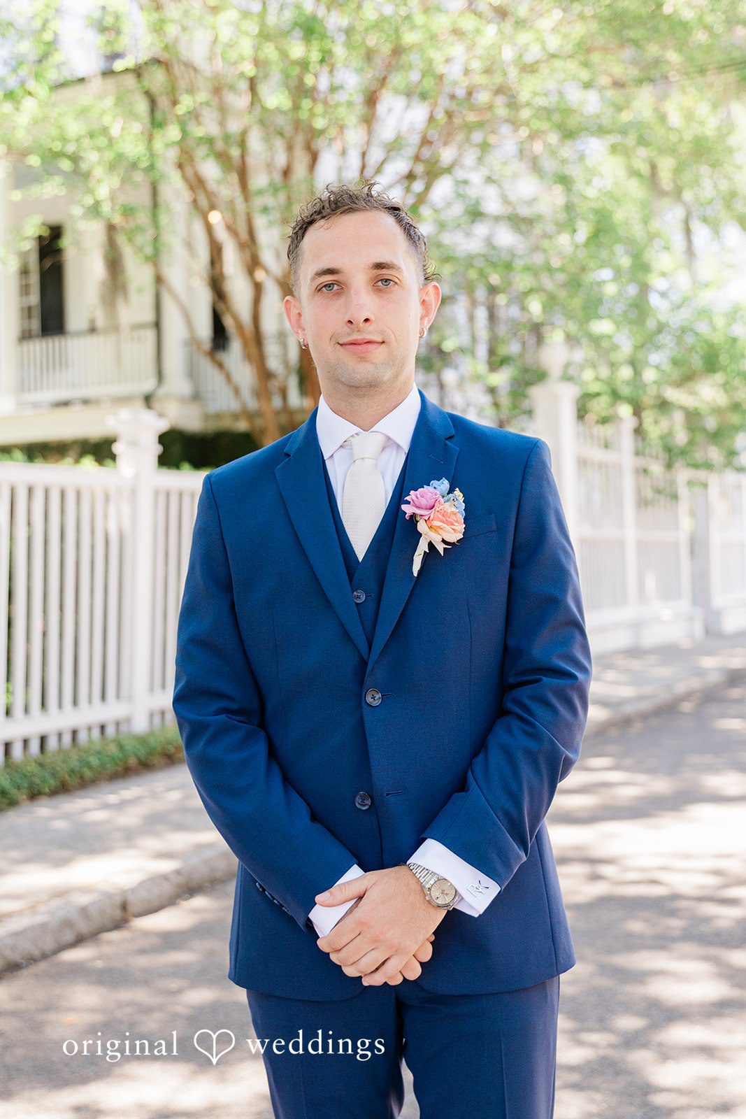 A portrait of the groom