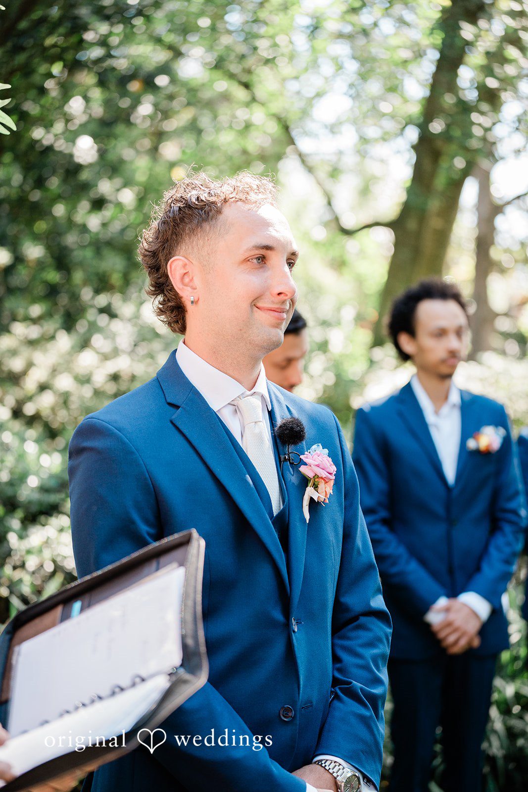 The groom anticipates the bride