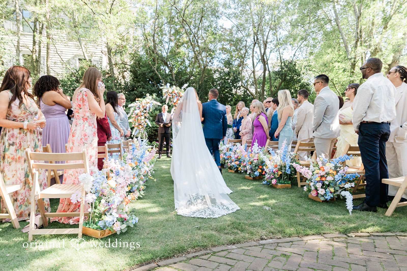 The bride walks down the aisle