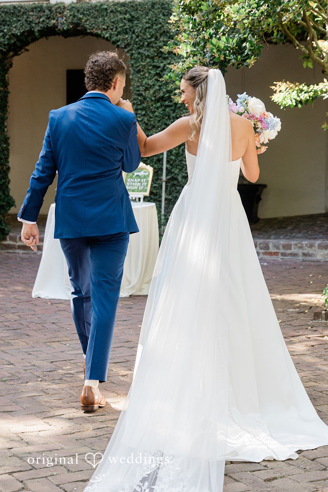 Back view portrait of the couple