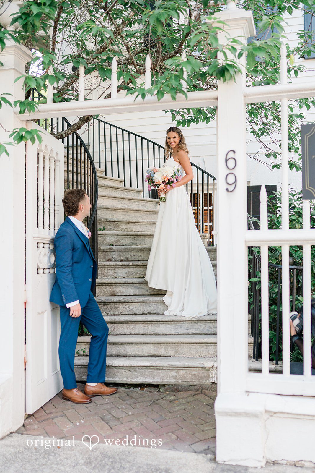 Beautiful portrait by the stairs