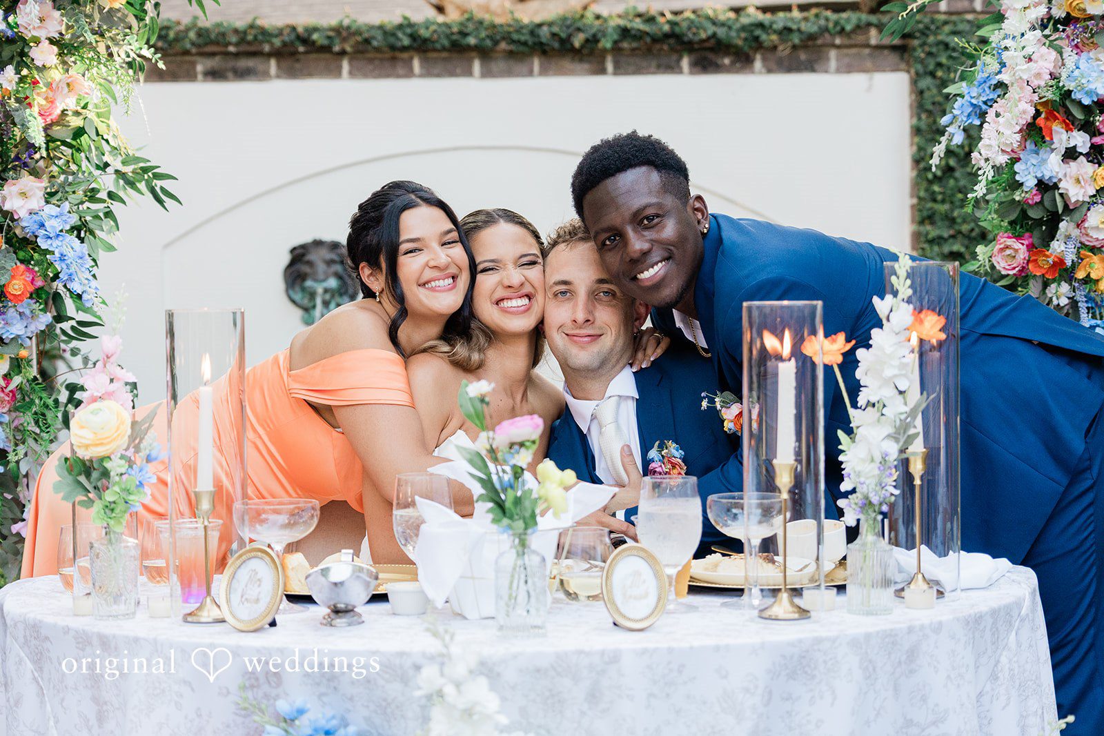 The couple and the bridal party