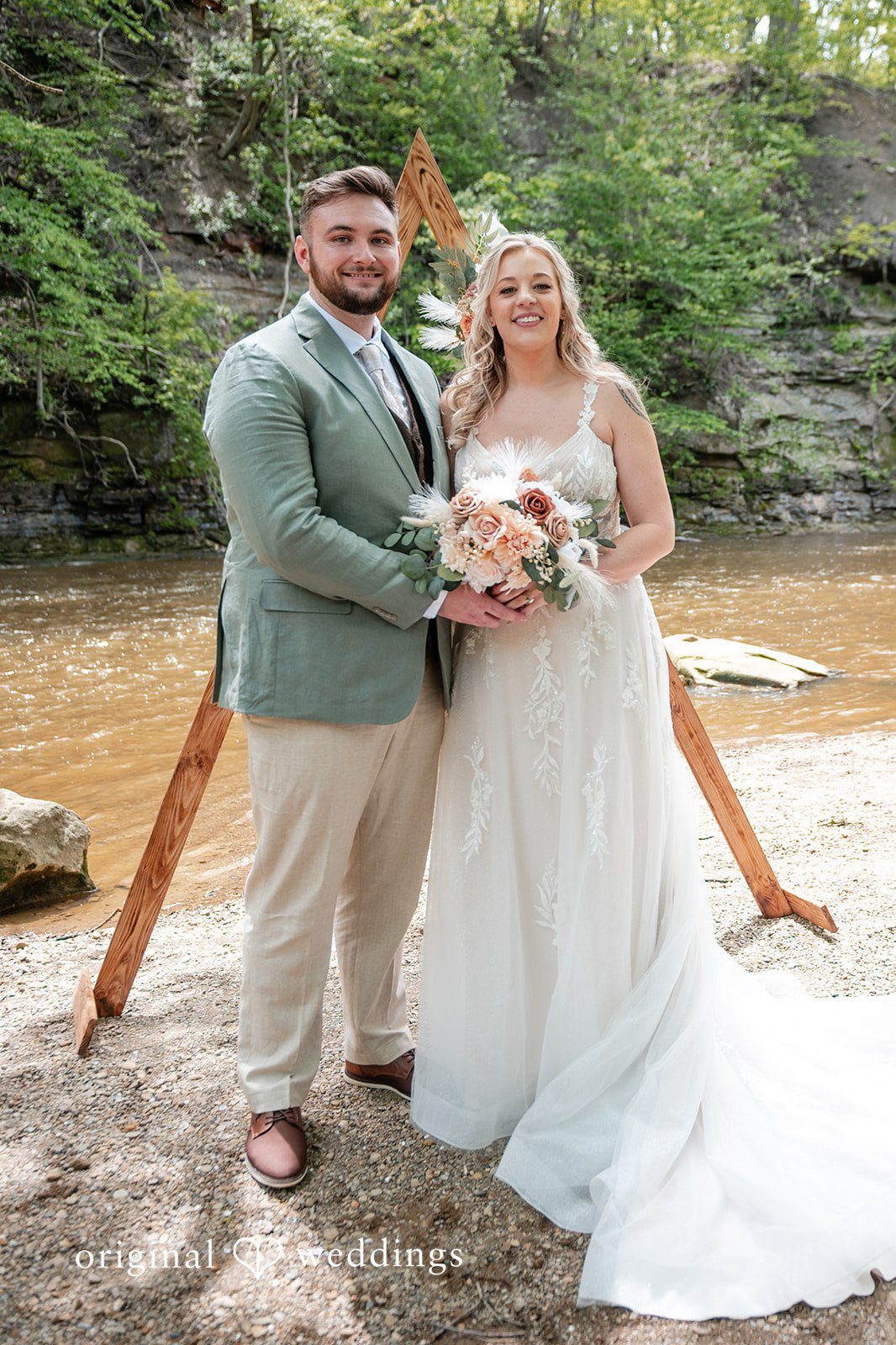 Sara + Austin Stunning portrait of couple at Great Falls of Tinkers Creek